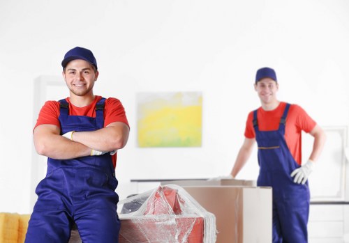 Professional removals planning in Canary Wharf high-rise area