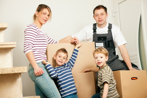 Removal van for high-rise residential move in Canary Wharf