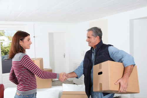 Careful wrapping and loading for a Canary Wharf apartment move