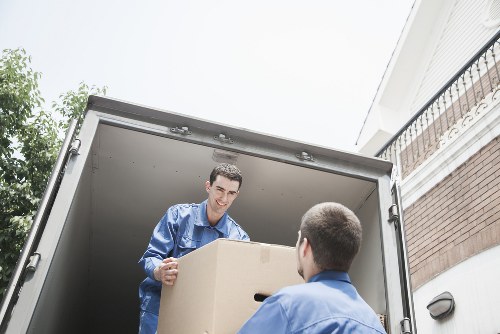 Local removal crew managing a high-rise move in Canary Wharf