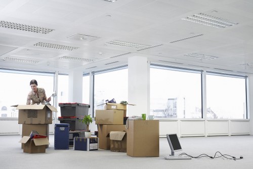 Packing and storage support for a Canary Wharf move